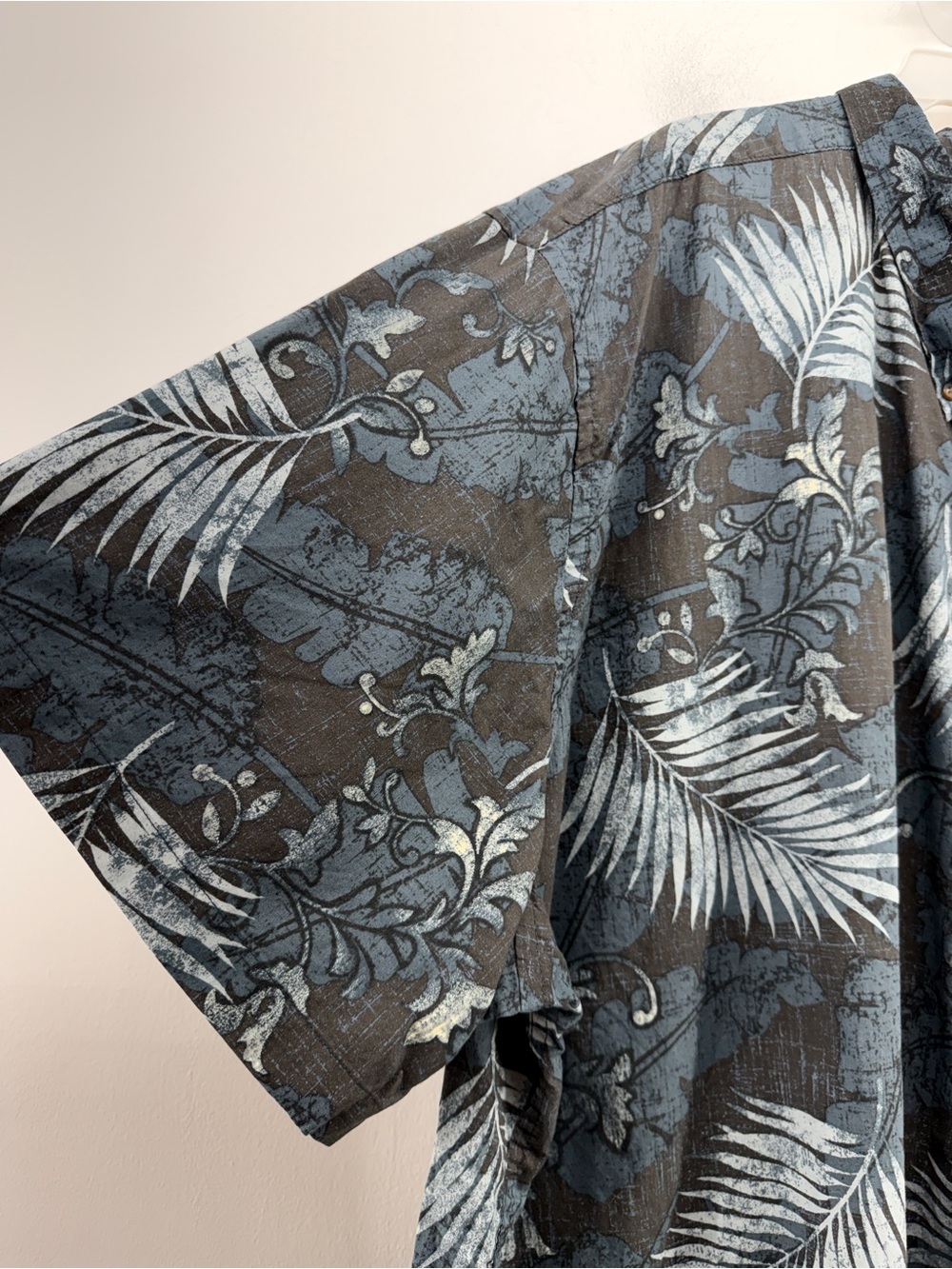 Harbor Bay Blue and Gray Tropical Button-Down Shirt - Picture 2 of 11